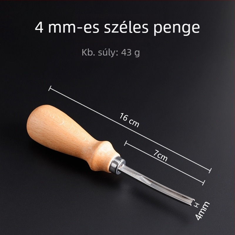 Kiváló minőségű tömörfa bőr élének vékonyító és formázó eszköz — széles spatula, 4/6/8/10 mm, kézzel készített DIY