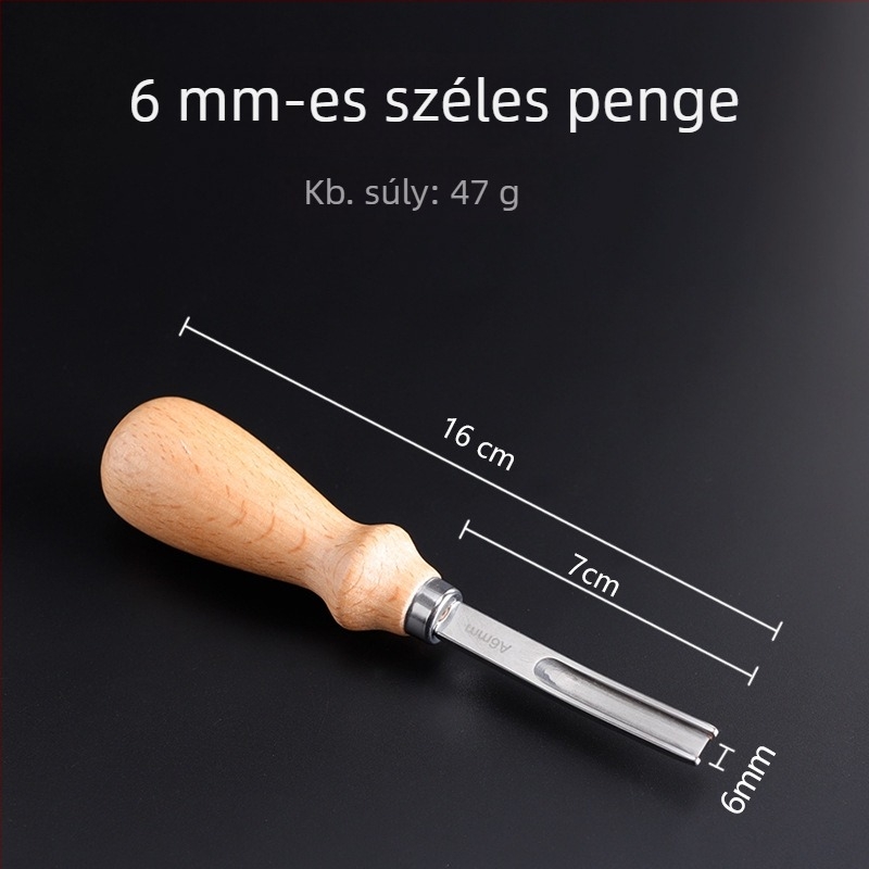 Kiváló minőségű tömörfa bőr élének vékonyító és formázó eszköz — széles spatula, 4/6/8/10 mm, kézzel készített DIY