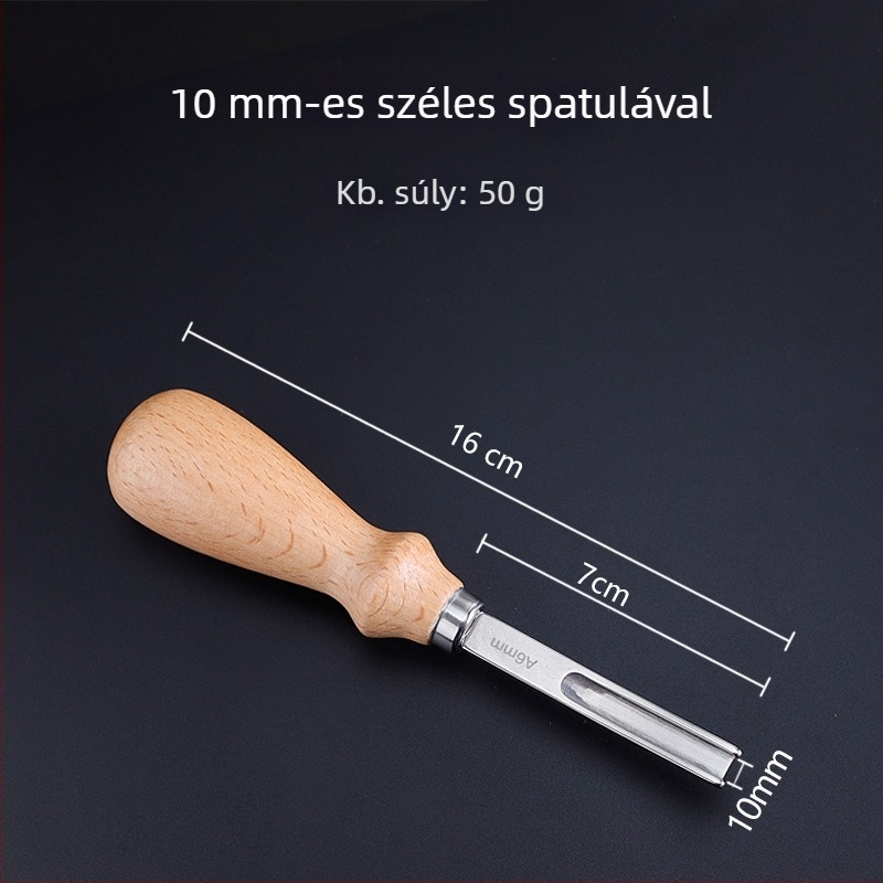 Kiváló minőségű tömörfa bőr élének vékonyító és formázó eszköz — széles spatula, 4/6/8/10 mm, kézzel készített DIY