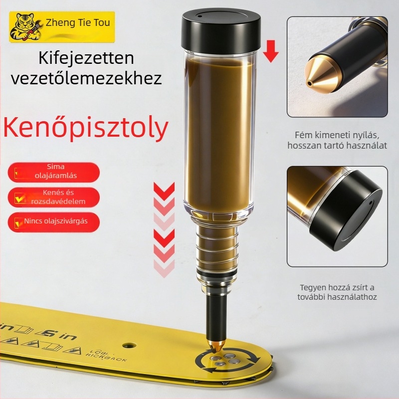 Láncfűrész vezetőcső olajozó pisztoly, kis hordozható, vastagított kenőanyag, kézi olajozó