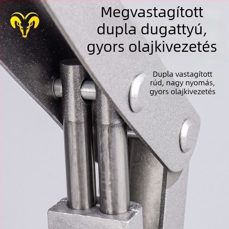 Kézi működtetésű zsírzópisztoly átlátszó csővel, lánc típusú, dupla dugattyú