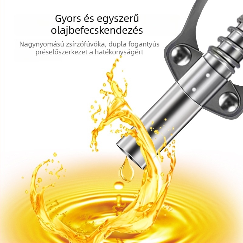 Csipesz-típusú zsírzópisztoly, univerzális magasnyomású fej, töltőfej, síkcsúcsú végződés, kézi és pneumatikus fejek és tartozékok