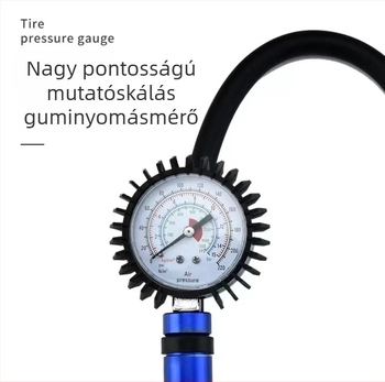 Kétfejű pneumatikus abroncsfújó pisztoly kézi fogantyúval és nyomásmérővel