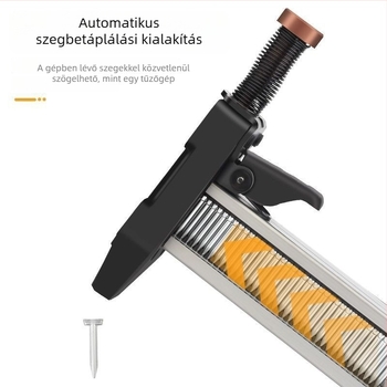 Kézi szögezőpisztoly acél szögekkel, egyenes heggyel, cementfalakhoz, acélszalagos szögekhez, félautomata működés