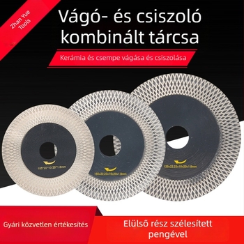 Gyémánt vágó- és csiszoló korong integrált vágási és csiszolási funkciókkal, 115 mm kerámia csempékhez – kettős használat