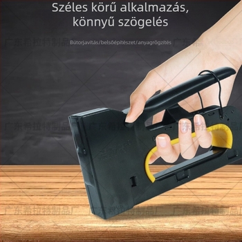 Magas minőségű kézi kapocspisztoly, elektrofórezis modell, kompakt markolat, modell 1008F; alkalmas reklámhoz, szórófestéshez, asztalosiparhoz, dekorációhoz és háztartási használathoz