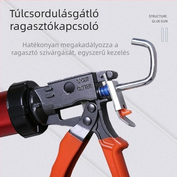 307 Ergonomikus ragasztópisztoly puha ragasztók és szerkezeti szilikon számára – ajtókhoz és ablakokhoz