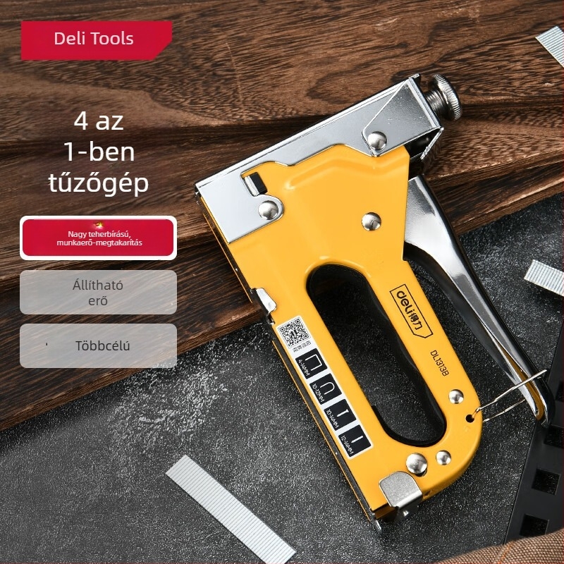Deli DL1313 kézi négyfunkciós szegezőpisztoly, ajtókhoz T-típusú és U-típusú