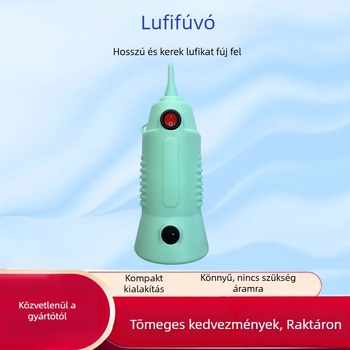 Hordozható akkumulátoros lufipumpa, hosszú csíkos lufikhoz, ünnepi rendezvényekhez, mini kültéri modell