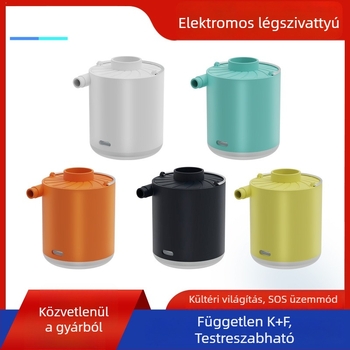 Kompakt vezeték nélküli elektromos levegőpumpa felfújható tárgyakhoz és felfújható ágyakhoz, USB töltéssel