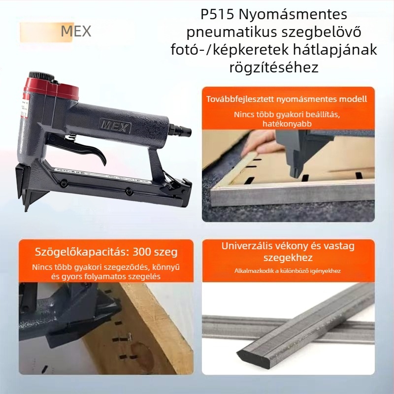Meixin pneumatikus tűzőgép fényképkeretekhez, keresztszemes hímzésekhez és tükrök kereteihez