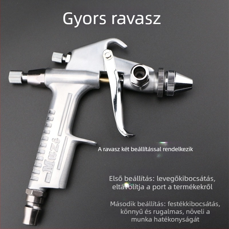 Muzi K3 pneumatikus festékszóró, gravitációs betáplálás, strapabíró, 0,5 mm fúvóka