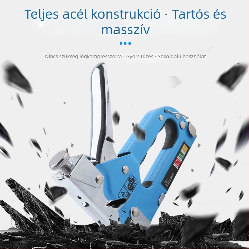 Kézi négyfunkciós szegbelövő és kapocs fegyver faragáshoz, bútorokhoz, szekrényekhez és keretekhez
