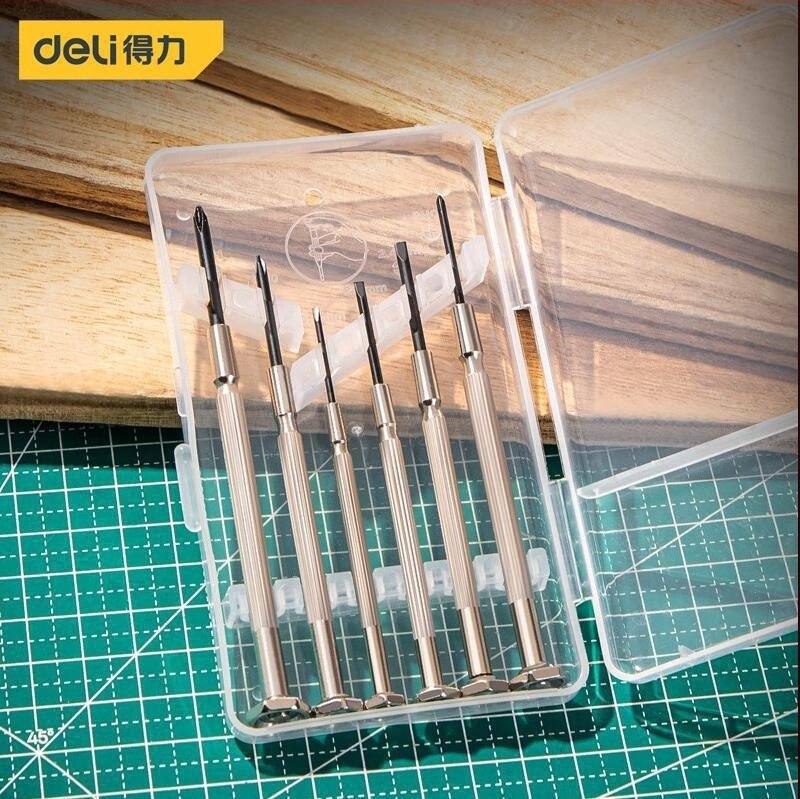 Deli DL3206 Óraszerelő készlet – mini precíziós eszközök szemüveg és órák javításához