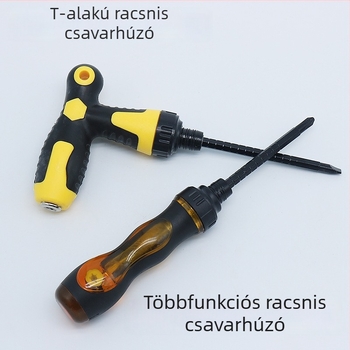 Lapos és kereszthorny csavarhúzó forgó mechanizmussal, cserélhető bitekkel, 2 és 3 és 4 hüvelyk hosszúságú; mágneses vég és szigetelt szénacél