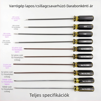 12 hüvelykes mágneses Philips csavarhúzó varrógép javításához — hosszú laposfejű csavarhúzó és hosszú Philips-fejű csavarhúzó