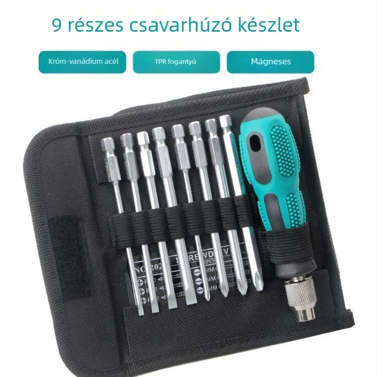 9 részes multifunkcionális csavarhúzó készlet PH2 keresztfejjel háztartási használatra