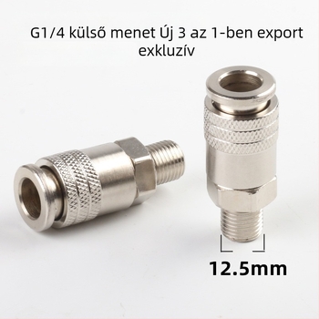 Európai stílusú három az egyben csatlakozó külső menettel, 1/4 in / 12,5 mm, acél