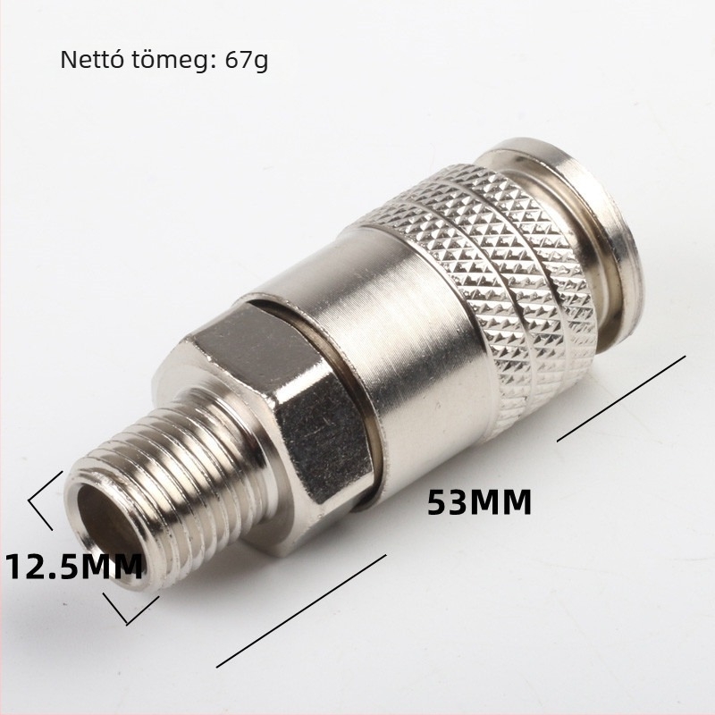 Európai stílusú három az egyben csatlakozó külső menettel, 1/4 in / 12,5 mm, acél