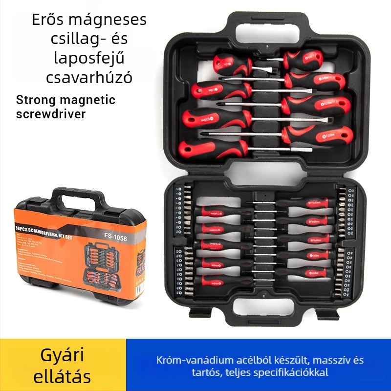 Többcélú háztartási csavarhúzó készlet hexagonális, Torx, Phillips és lapos fej bitekkel, háztartási készülékekhez és mobiltelefonokhoz