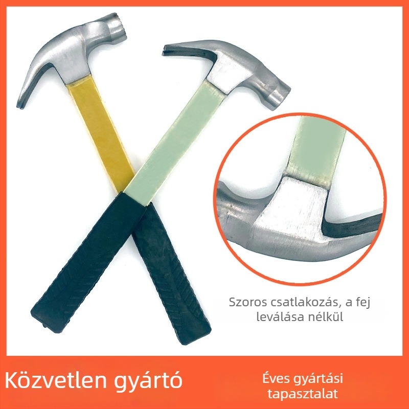 Csúszásmentes karmás kalapács izolált fenolos nyelekkel, 0,5 kg, szögkihúzó