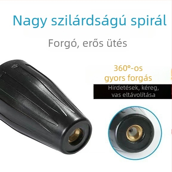 Magasnyomású vízpisztoly forgó fejű, kerámiamaggal és sárgarézzel, lotus szórófej a felületek tisztításához