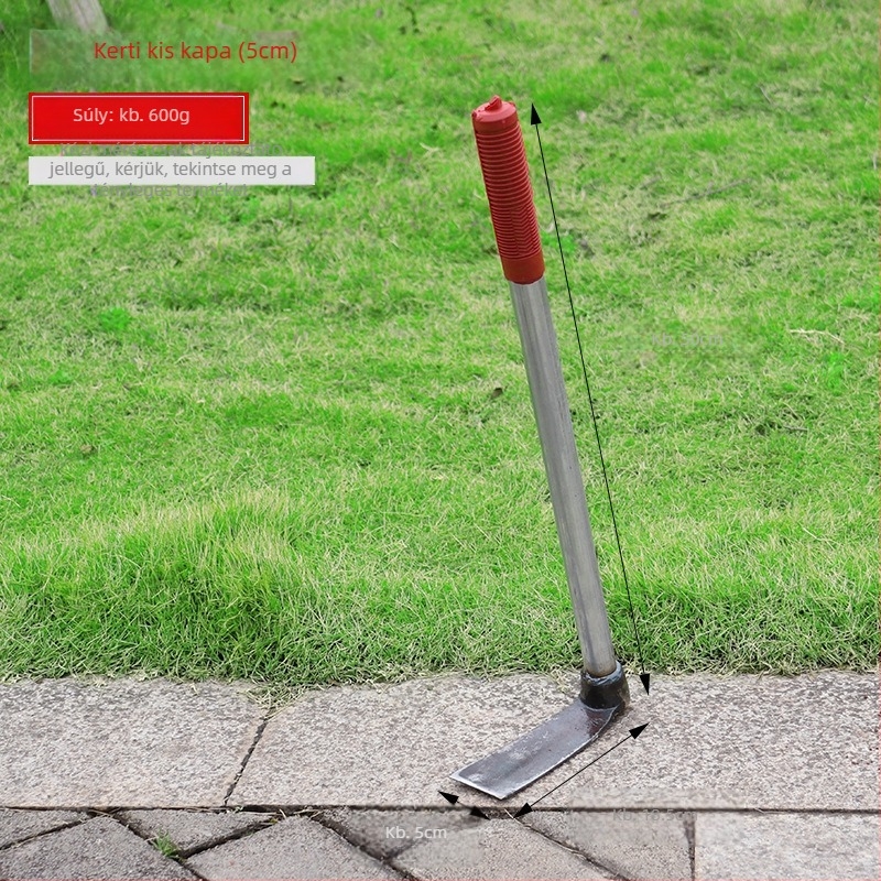 Kovácsolt virágágyás kapa, teljes acél szerkezet, 50 cm hosszú, fák gyökereihez
