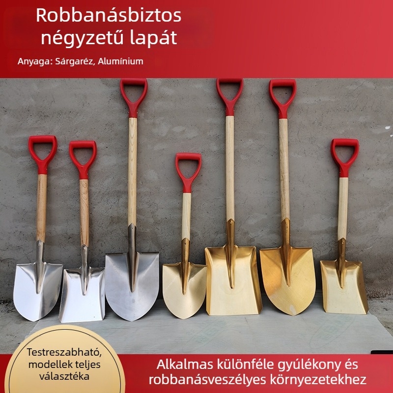 Robbanásbiztos ásó rézből, alumínium-bronzból, berillium-bronzból és sárgarézből