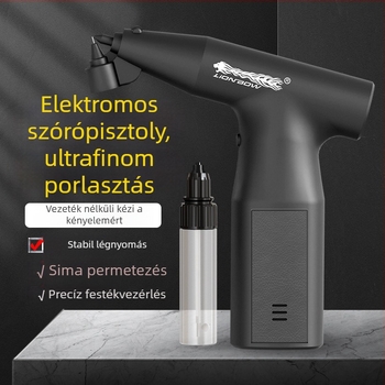 Újratölthető festékszóró pisztoly levegőpumpás kompresszorral autó belső terének javításához, kerékfelületek javításához és latex festék használatához