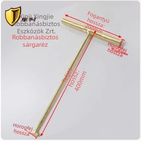 Robbanásbiztos horog aknafedelekhez, réz horog, csatornázáshoz és vízellátáshoz, kommunikációs aknák, Ø10 mm