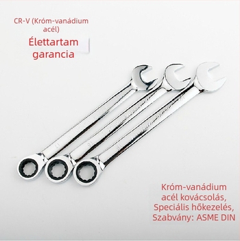 CR-V króm-vanádium acél, 6–32 mm racsnis kulcs kettős funkciójú, nyitott Torx