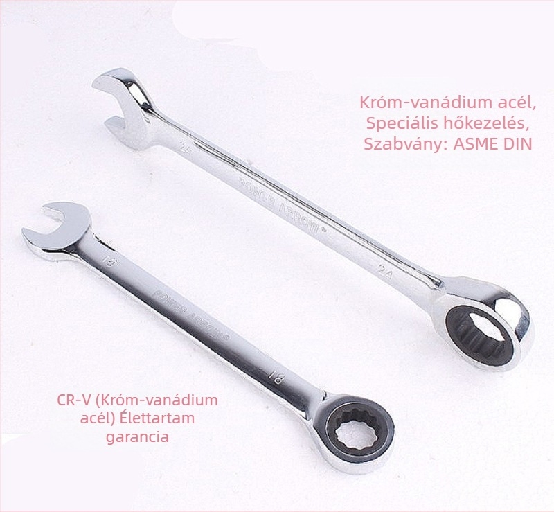 CR-V króm-vanádium acél, 6–32 mm racsnis kulcs kettős funkciójú, nyitott Torx