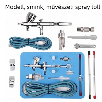 Modellező airbrush készlet mini kompresszorral és spraypisztollyal modellek festésére és művészeti projektekhez