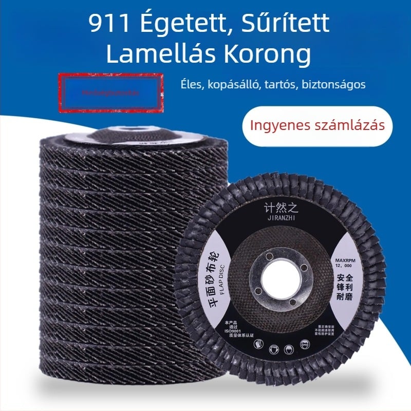 911 hálós fedél, 911 vasfedél, Flap kerék, Csiszoló korong, Sík abrazív textilkerék, Kézzel téphető abrazív textil tekercs