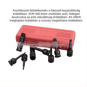 1/2 hüvelykes CR-MO pneumatikus hatszögletű alátétkészlet, H-, M- és T-típusok