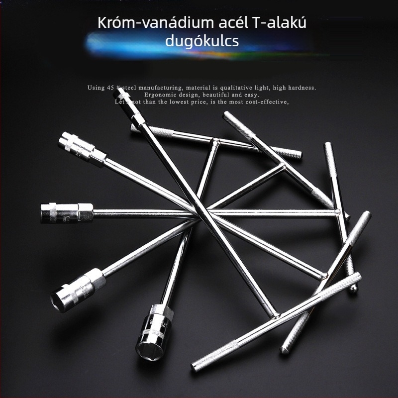 Mingtai kézi eszköz, 9,5 mm T-formájú dugókulcs, magas széntartalmú acél