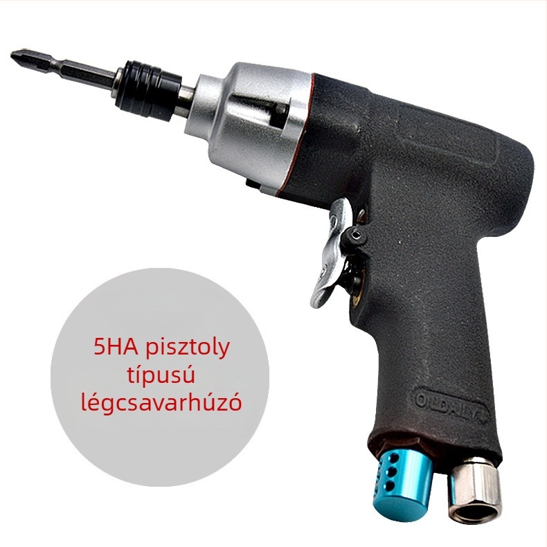 Pisztoly formájú pneumatikus csavarhúzó, teljesen automata, ipari szintű, állítható sebesség, gyors csavarozás és lazítás