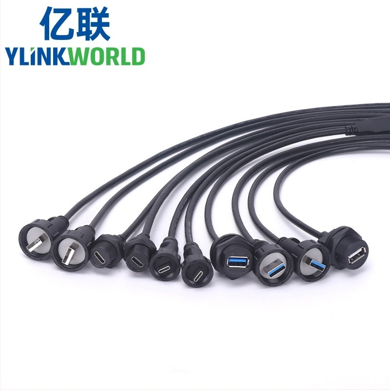 USB 2.0/3.0 csatlakozó IP67 – férfi és női repülőgép-csatlakozó, vízálló USB Type-C adapter