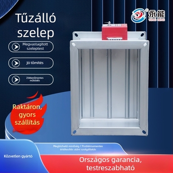 Robbanásbiztos elektromos tűzvédelmi csappantyú, állítható négyzetes vagy kerek kivitel, 280°, rozsdamentes acél