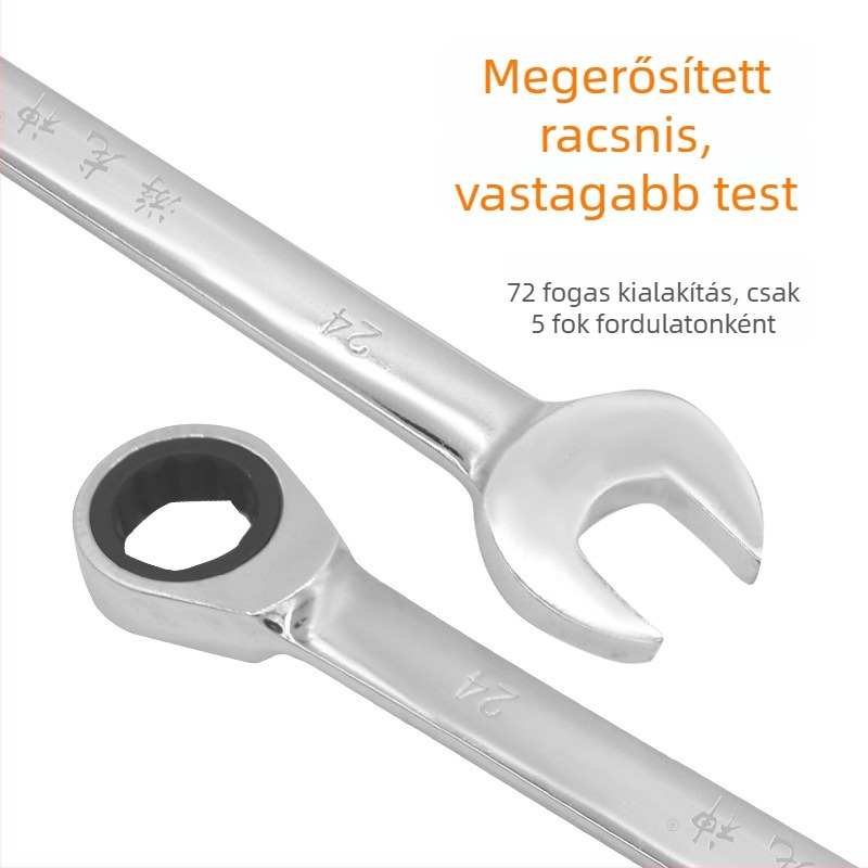 72-dontos racsos kulcs, nyílás szilva virág formájú, kétirányú, 8–32 mm, többfunkciós