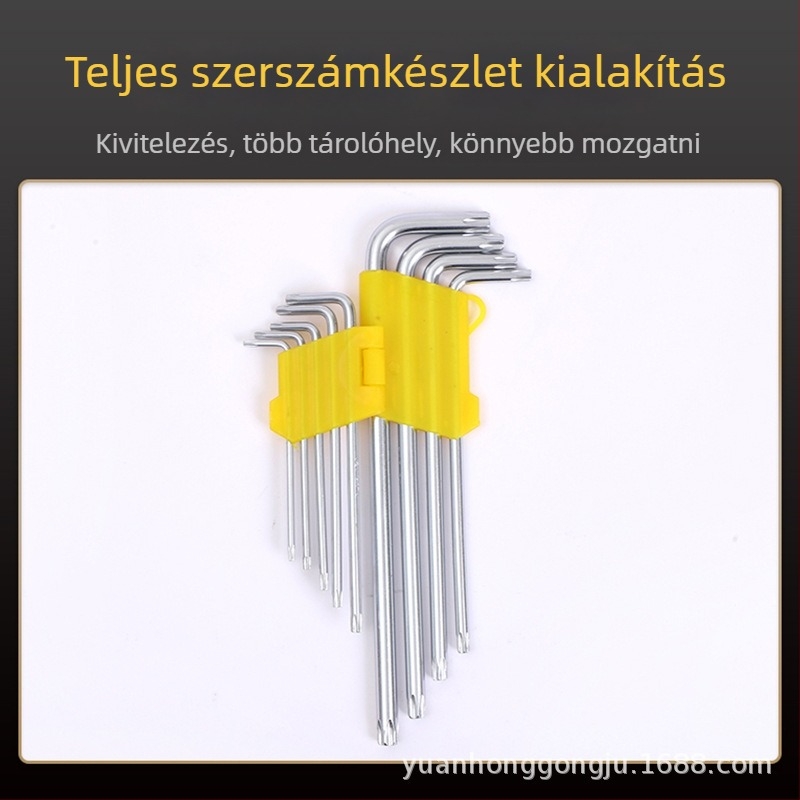 Virág alakú hatszögletű kulcs, közép-hosszú és hosszított hosszúságú, 45# acél