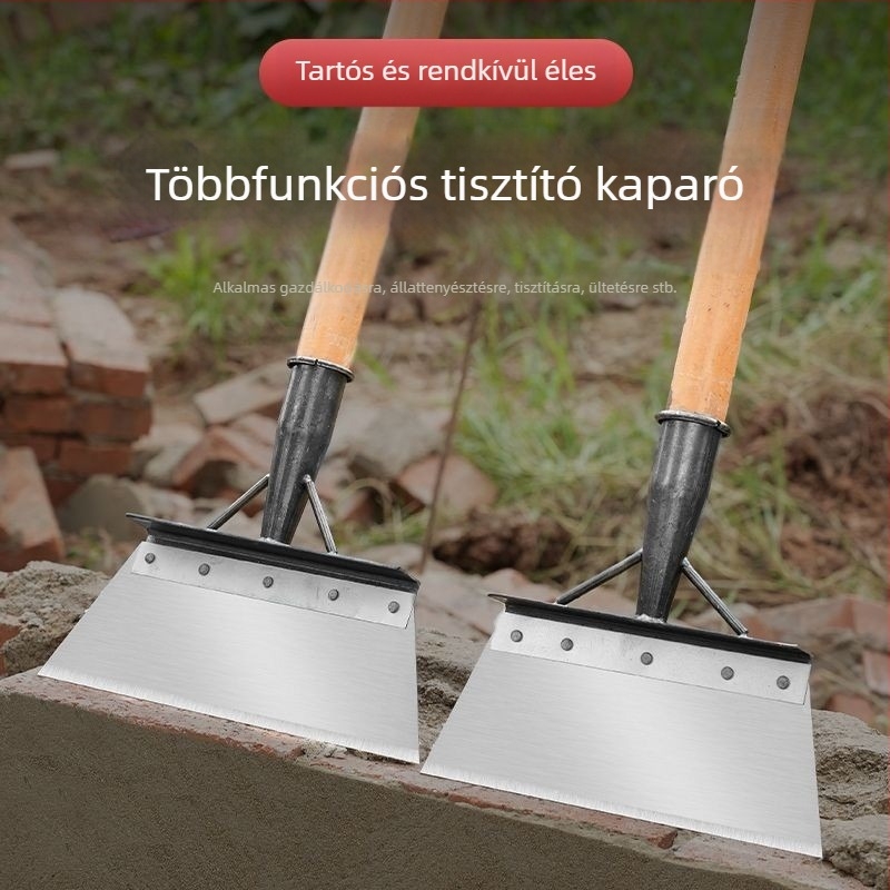 Mangán acél lapos ásó baromfi- és sertéstrágya tisztítására, jégkaparításra, falak tisztítására, mezőgazdasági tisztító eszköz