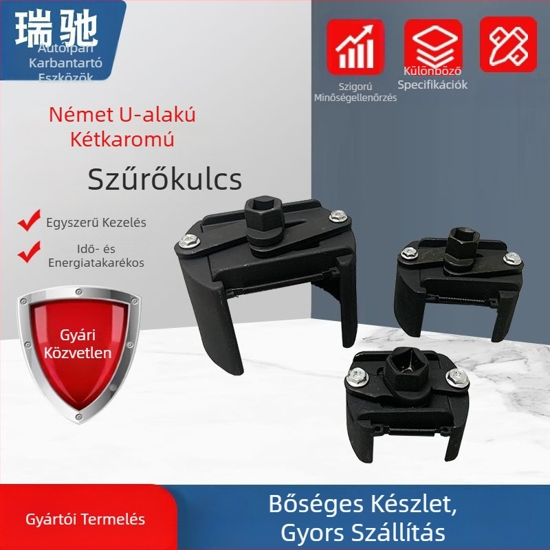 Német stílusú olajszűrő kupakkulcs, multifunkcionális, állítható a U-típusú szűrők szétszereléséhez