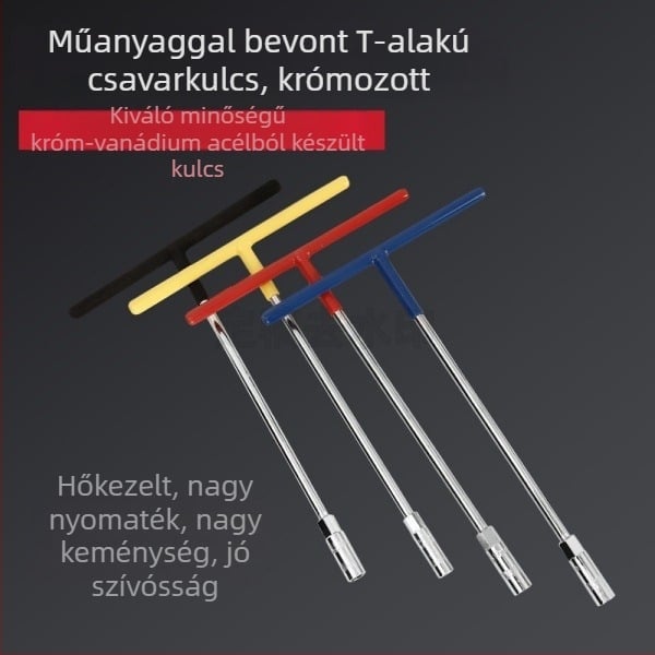 T-típusú dugókulcs készlet, külső hatszög, kézi T-nyél, krómozott, magas széntartalmú acélból