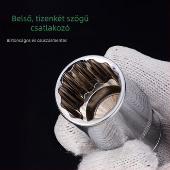 1/2 hüvelykes hosszabbított aljzat, 12-élű felület, tükrös bevonatú racsnis kulcs