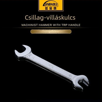 Kromizált bordázott acél kettős végű nyitott végű kulcs, több méret, strapabíró szerszám