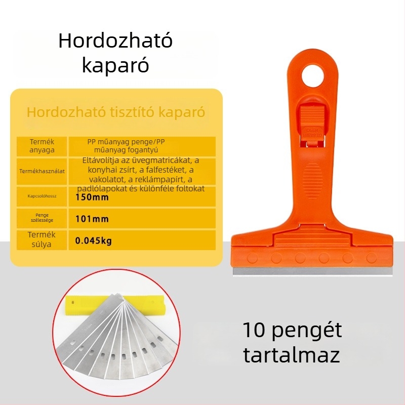 Down's hordozható tisztító penge üveg- és kerámia csempékre, ragasztó eltávolítása, falak és padlók kaparóeszköze