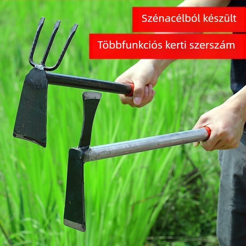 Teljes acélból készült gyomirtó kapa – kompakt kerti eszköz külső használatra, zöldségek ültetésére és bambusz hajtások ásására