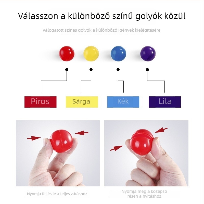 Átlátszó akril lottadoboz, kicsi, közepes és nagy méretben, poszter stílusú, golyókkal és jutalom matricákkal