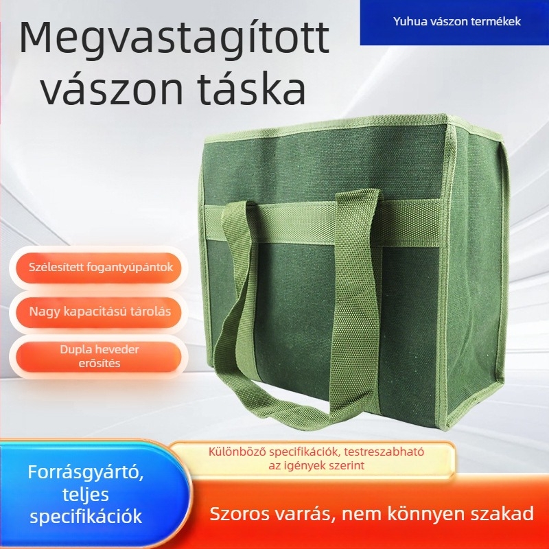 Vászon szerszámtáska építkezésekre és gyárakba, testreszabható méret, villanyszerelő szerszámtáska.
